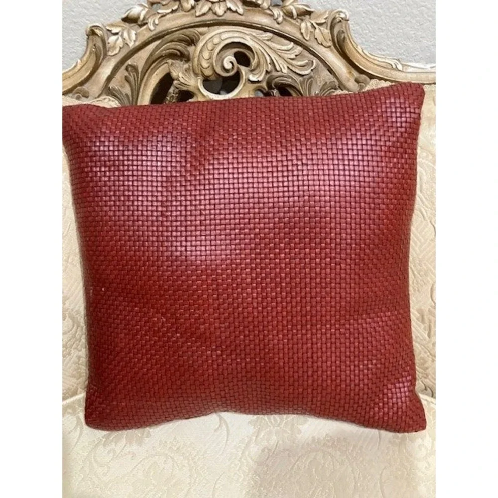 Two Southwestern Style Pillows‎ Embroidered Thunderbird & a Leather Pillow